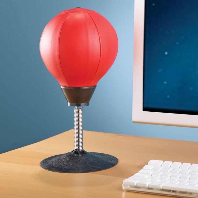 Stress relief, Sucker Punch desktop punching bag, Desk-mounted, Versatile placement, Super addicting, Stress-relieving toy, Secure sticking, Handles hardest punches, Heavy-duty spring, Fast reaction bounce back, Relaxing, Good exercise, Weight: 0.72KG / 1.59LB