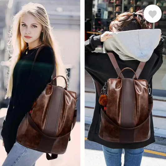 Womens Travel Leather Backpack