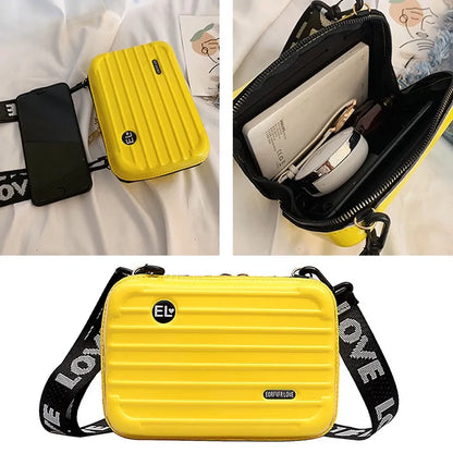 Fashion Women Mini Suitcase Shape Crossbody Bag