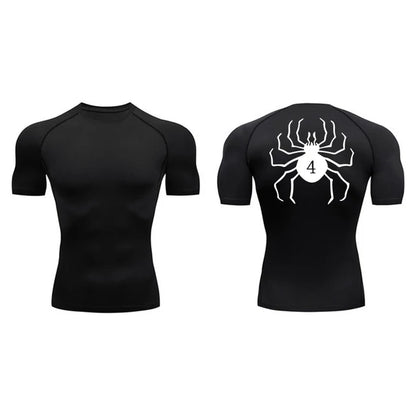 Compression Sport Shirt with Spider Print