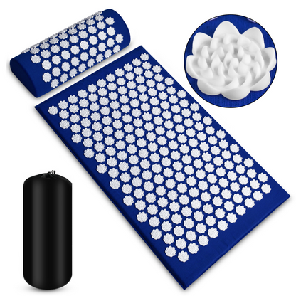 Relieve tension and relaxation with the Acupressure Massage Mat and Pillow. Featuring massage heads for neck, waist, back, and buttocks relief, this set provides short-term on/off pressure relief. Crafted from premium materials, it ensures comfort and lasting performance. Mat and pillow for yoga relaxation, fatigue, and swelling relief. Needle-point mat and needle-point pillow.