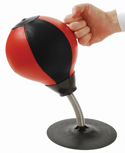 Stress relief, Sucker Punch desktop punching bag, Desk-mounted, Versatile placement, Super addicting, Stress-relieving toy, Secure sticking, Handles hardest punches, Heavy-duty spring, Fast reaction bounce back, Relaxing, Good exercise, Weight: 0.72KG / 1.59LB