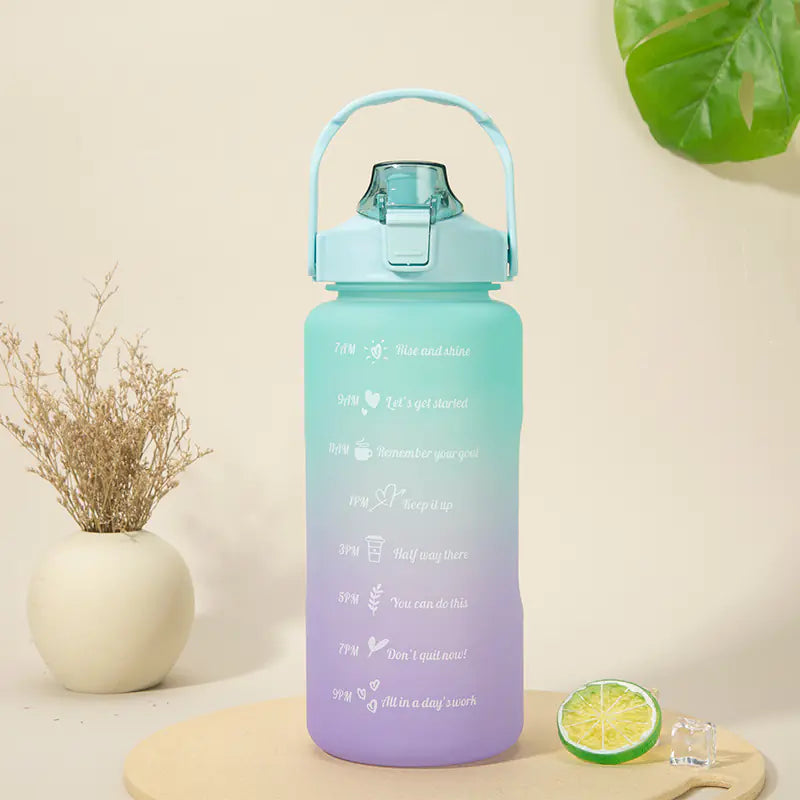 2L Large Capacity Water Bottle with Straw