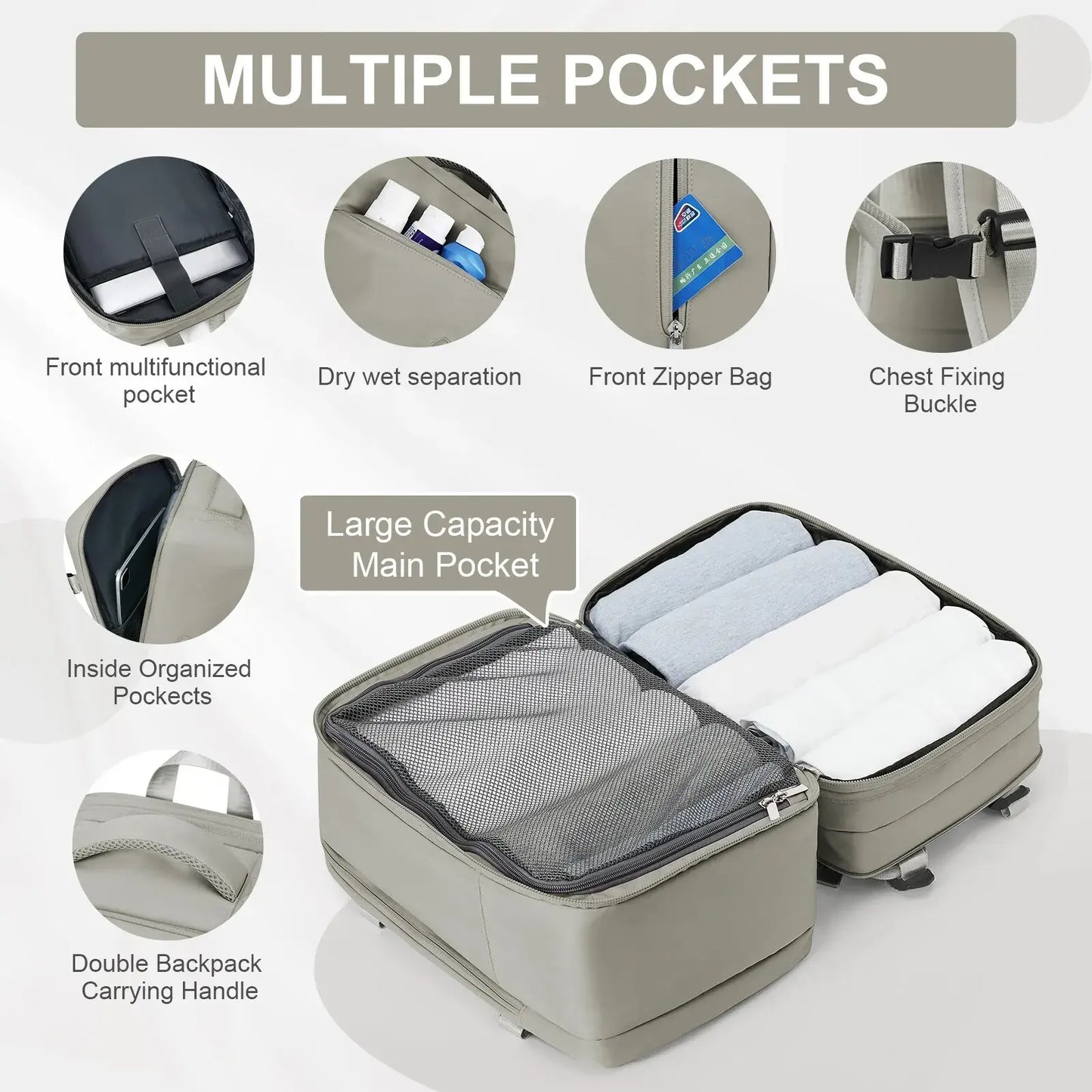 Expandable Anti-Theft Travel Backpack