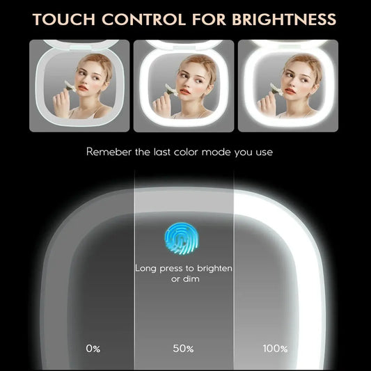 Lighted Dimmable Travel Mirror