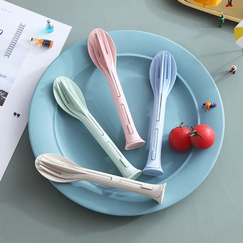 3 in 1 Travel Portable Cutlery Set