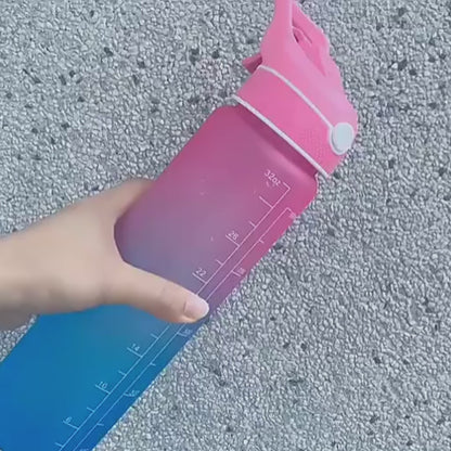 SpaceFlex-Sports Water Bottle with Scrub Bounce Cover and Straw