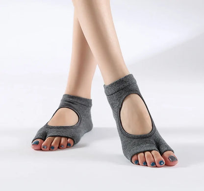 Women's Anti-Slip Yoga Socks: Two-Toe Cotton Pilates Slipper